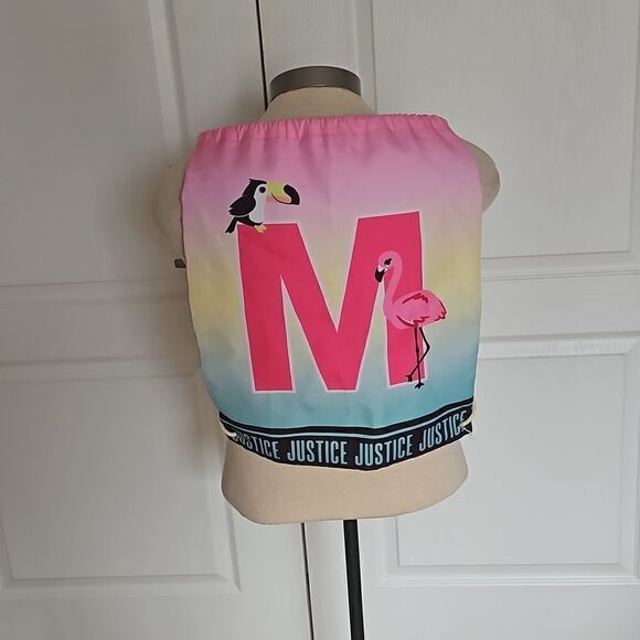 Justice Ladies String Bag Pack One Size Hot Pink & Green - Picture 2 of 16